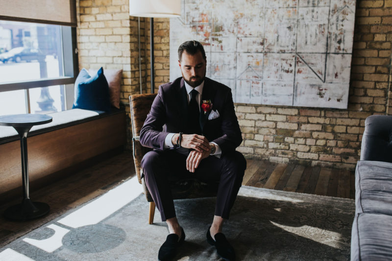 Groom getting ready at our Minneapolis wedding venue