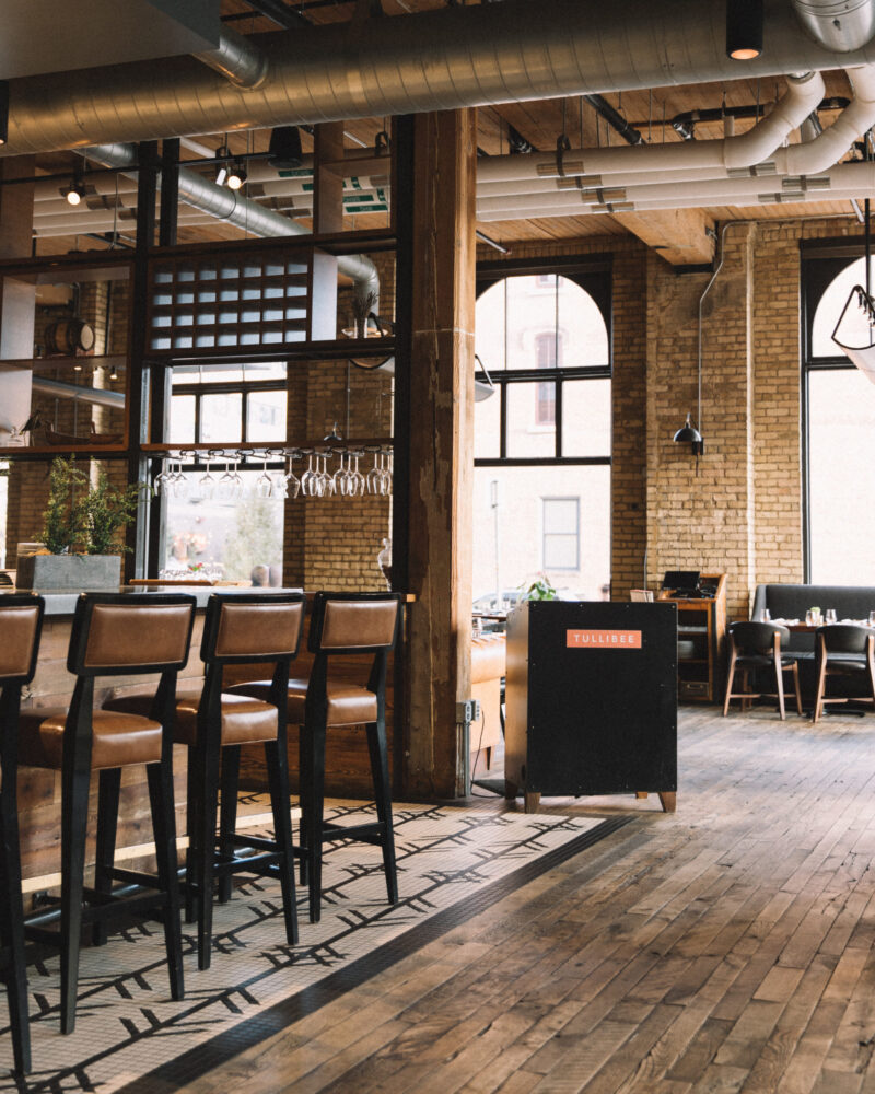 Bar area at Tullibee, our North Loop restaurant