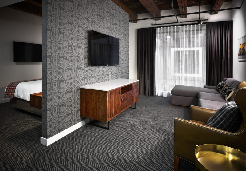 Living area in one of our hotel suites in Minneapolis